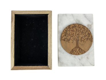 Preview: Kartenbox Marmor Lebensbaum